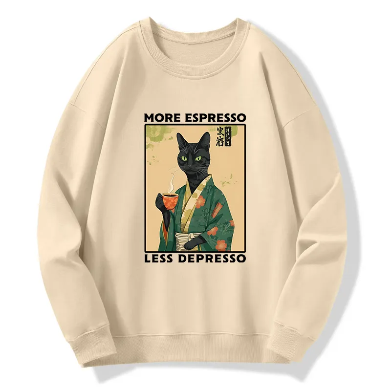 Tokyo-Tiger More Caffeine Less Sadness Circle Sweatshirt