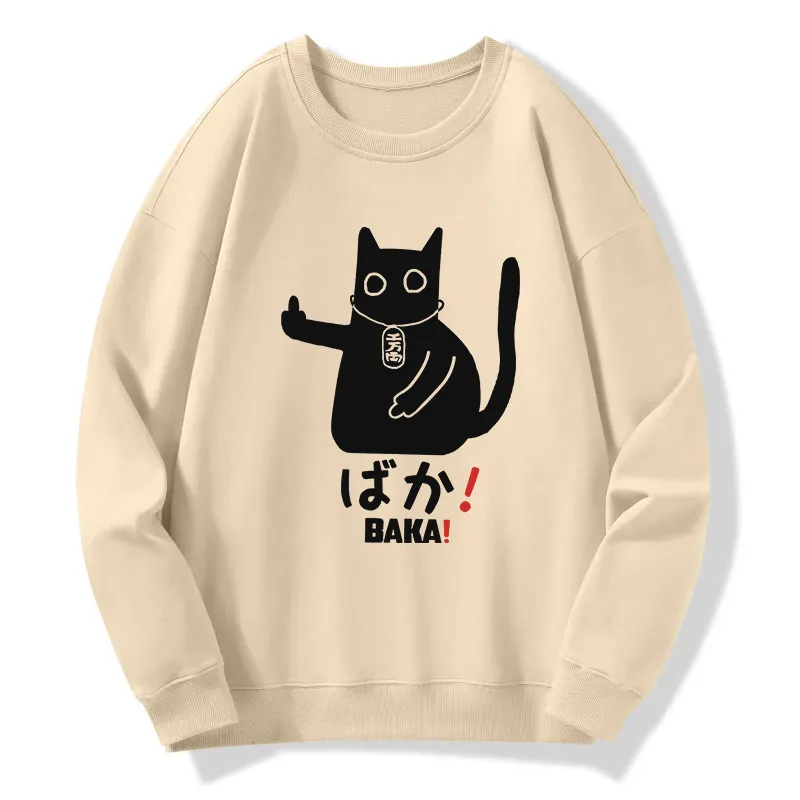 Tokyo-Tiger Japanese Baka Cat Circle Sweatshirt