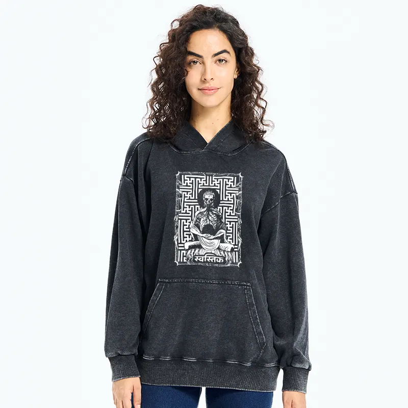 Tokyo-Tiger Sayagata Buddha Graphic Washed Hoodie