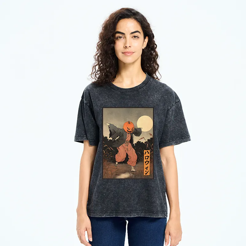 Tokyo-Tiger Japanese Pumpkin Monster Washed T-Shirt