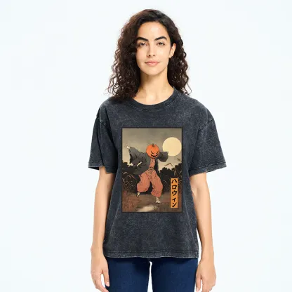 Tokyo-Tiger Japanese Pumpkin Monster Washed T-Shirt