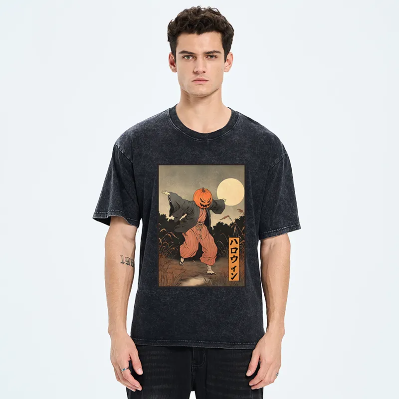 Tokyo-Tiger Japanese Pumpkin Monster Washed T-Shirt
