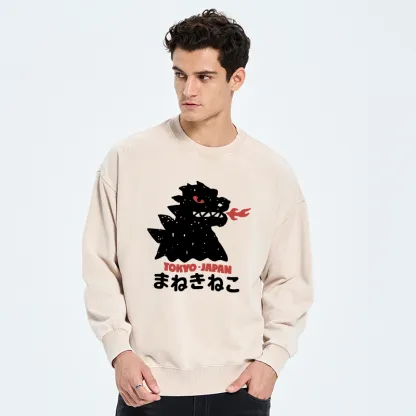 Tokyo-Tiger Japanese Fortune Cat Washed Sweatshirt