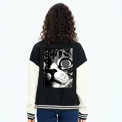 Tokyo-Tiger Scary Cat Japan Embroidery Varsity Jacket