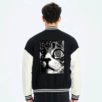Tokyo-Tiger Scary Cat Japan Embroidery Varsity Jacket