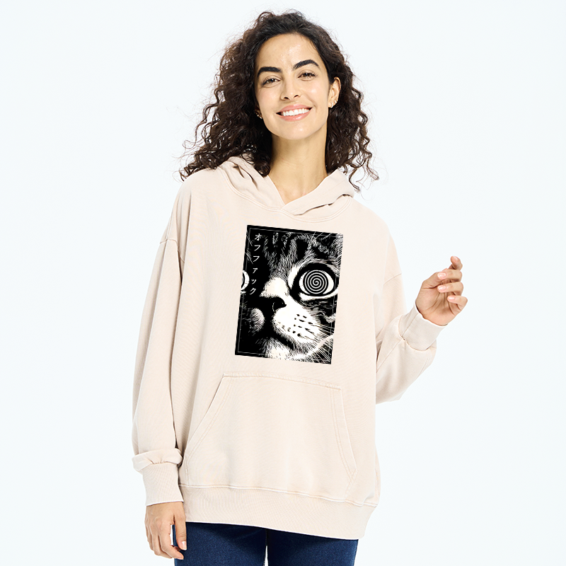 Tokyo-Tiger Scary Cat Japan Washed Hoodie