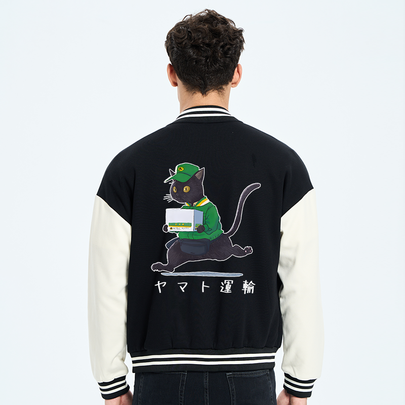 Tokyo-Tiger Black Cat Appreciation Day Embroidery Varsity Jacket