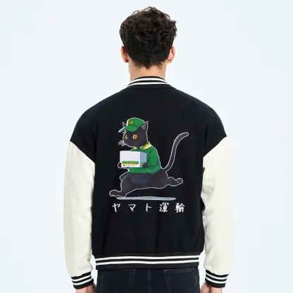 Tokyo-Tiger Black Cat Appreciation Day Embroidery Varsity Jacket