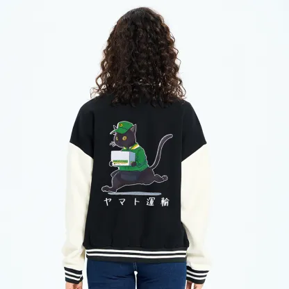 Tokyo-Tiger Black Cat Appreciation Day Embroidery Varsity Jacket