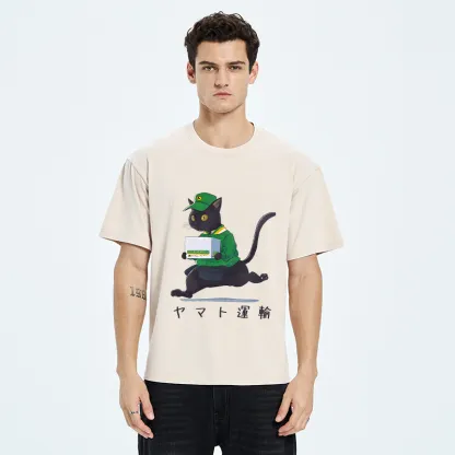 Tokyo-Tiger Black Cat Appreciation Day Washed T-Shirt