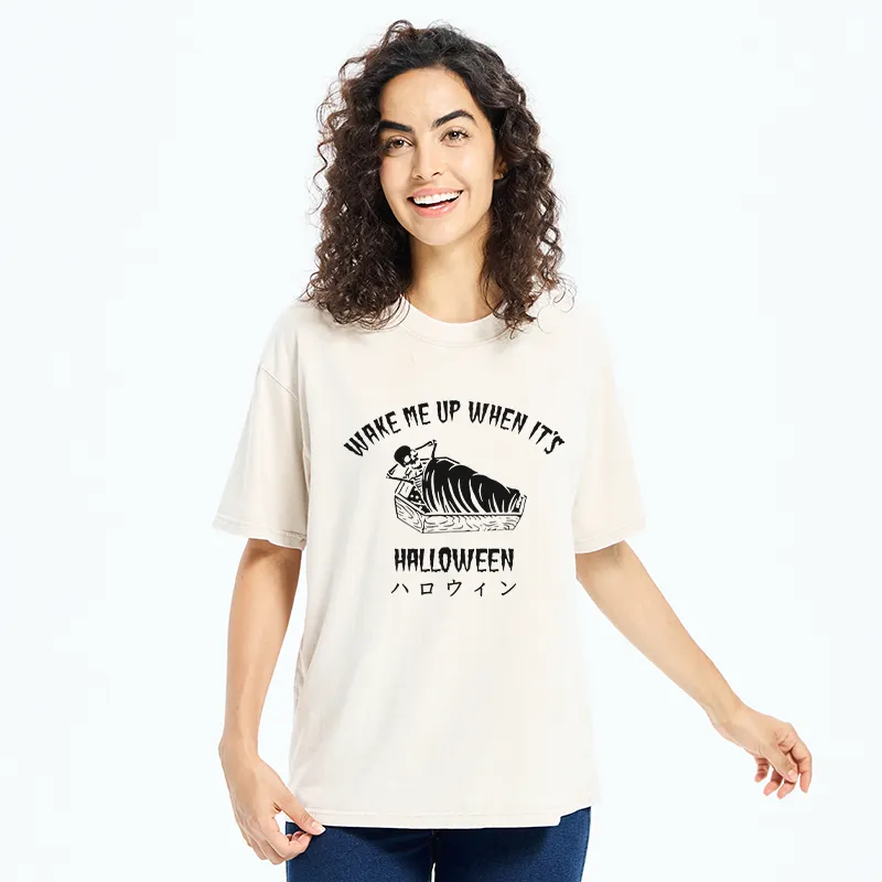 Tokyo-Tiger Wake Me Up When It's Halloween Washed T-Shirt