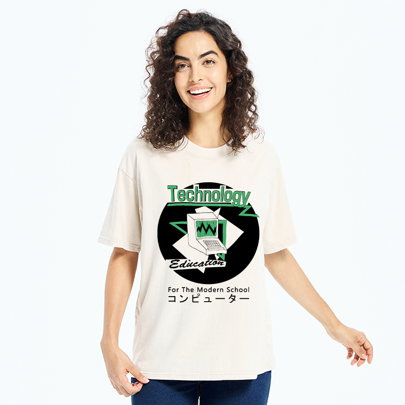 Tokyo-Tiger Technology For The Modern School Washed T-Shirt
