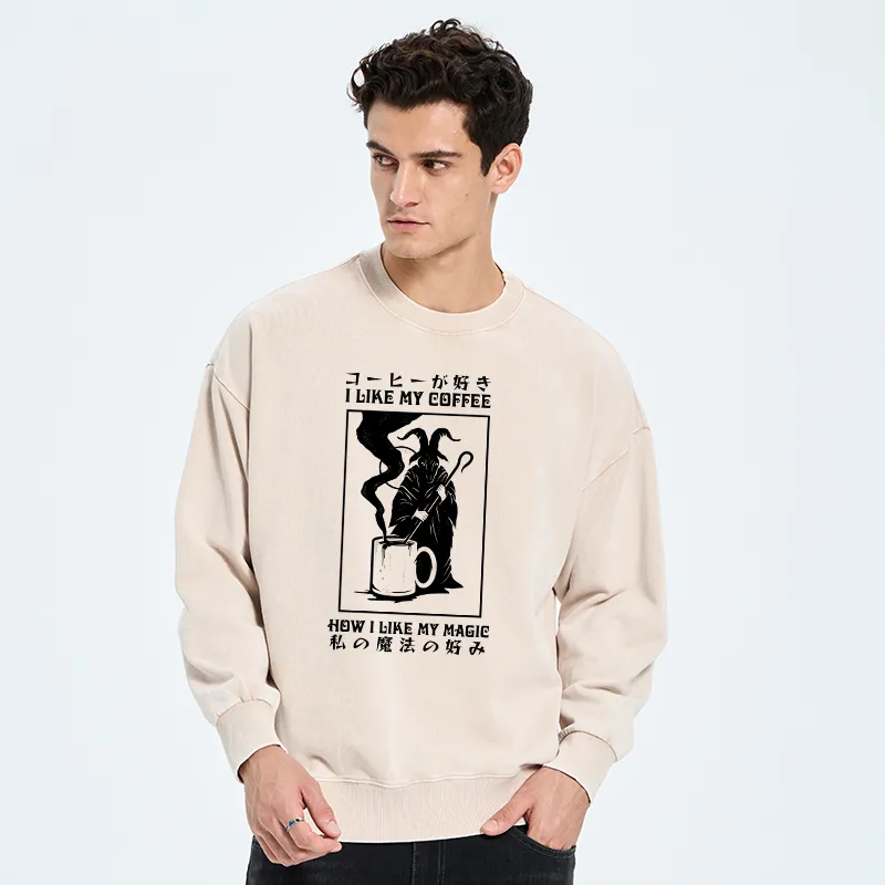 Tokyo-Tiger I Like My Coffee Washed Sweatshirt