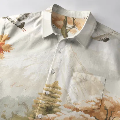 Tokyo-Tiger Crane's Mountain Majesty Button-up Shirt