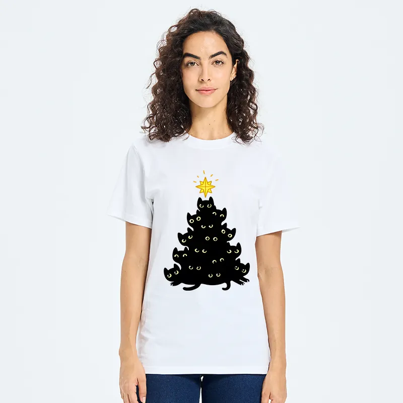 Tokyo-Tiger Black Cat Christmas Tree Classic T-Shirt