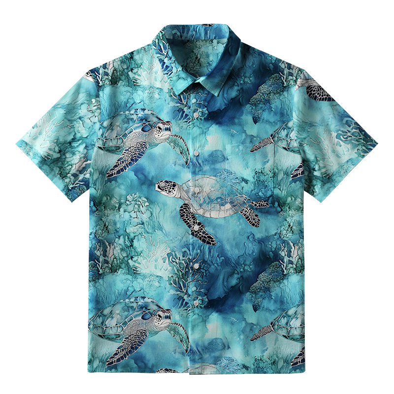 Tokyo-Tiger Oceanic Turtle Button-up Shirt