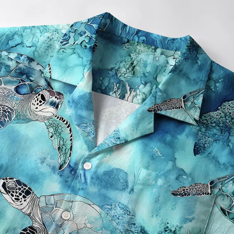 Tokyo-Tiger Oceanic Turtle Aloha Hawaiian Shirt