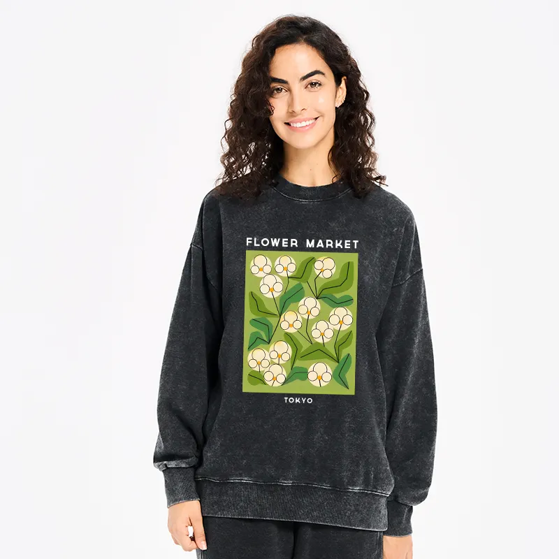 Tokyo-Tiger Flower Market Washed Sweatshirt