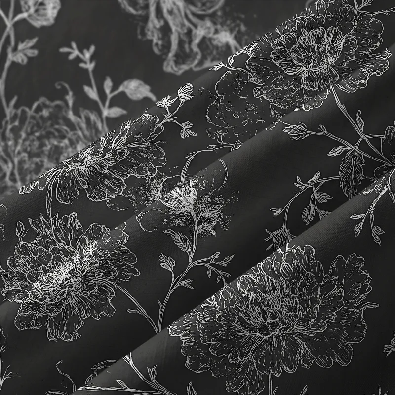 Tokyo-Tiger Monochrome Blossom Button-up Shirt