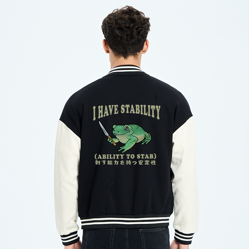 Tokyo-Tiger Mentally Stable Assassin Frog Embroidery Varsity