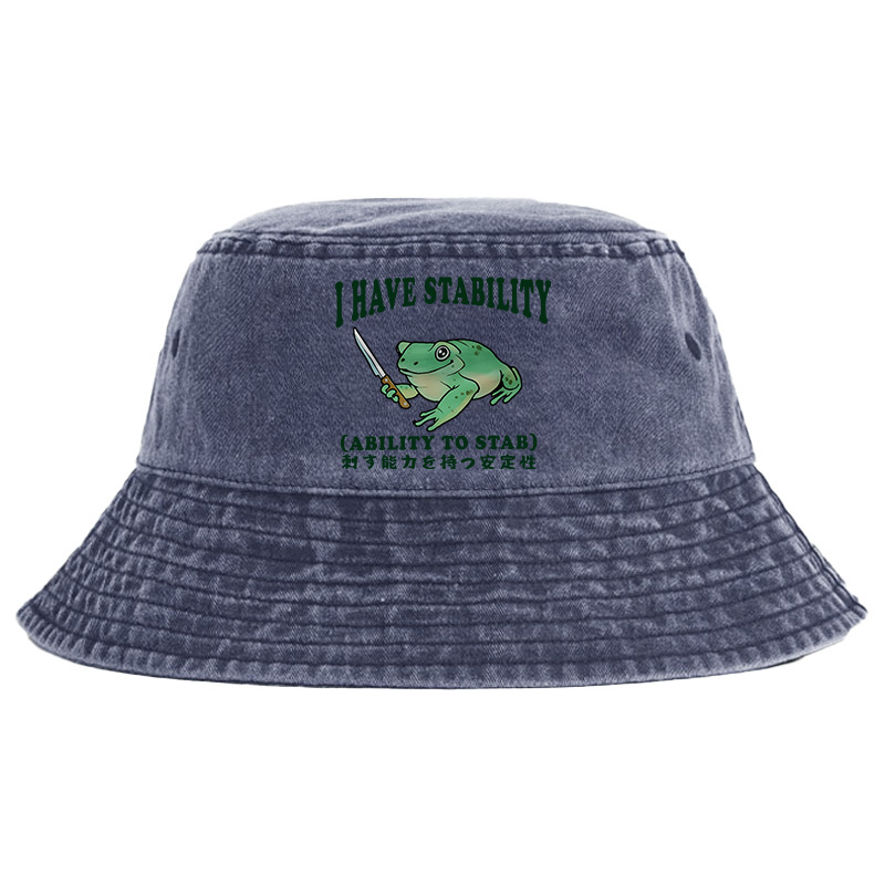 Tokyo-Tiger Mentally Stable Assassin Frog Washed Bucket Hat