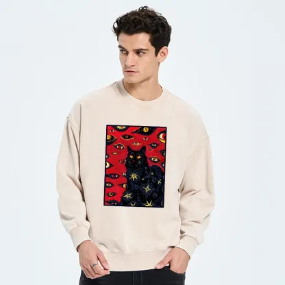 Tokyo-Tiger Mysterious Cat Washed Sweatshirt