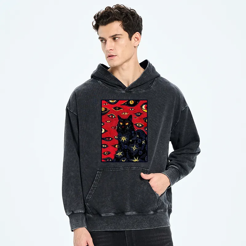 Tokyo-Tiger Mysterious Cat Washed Hoodie