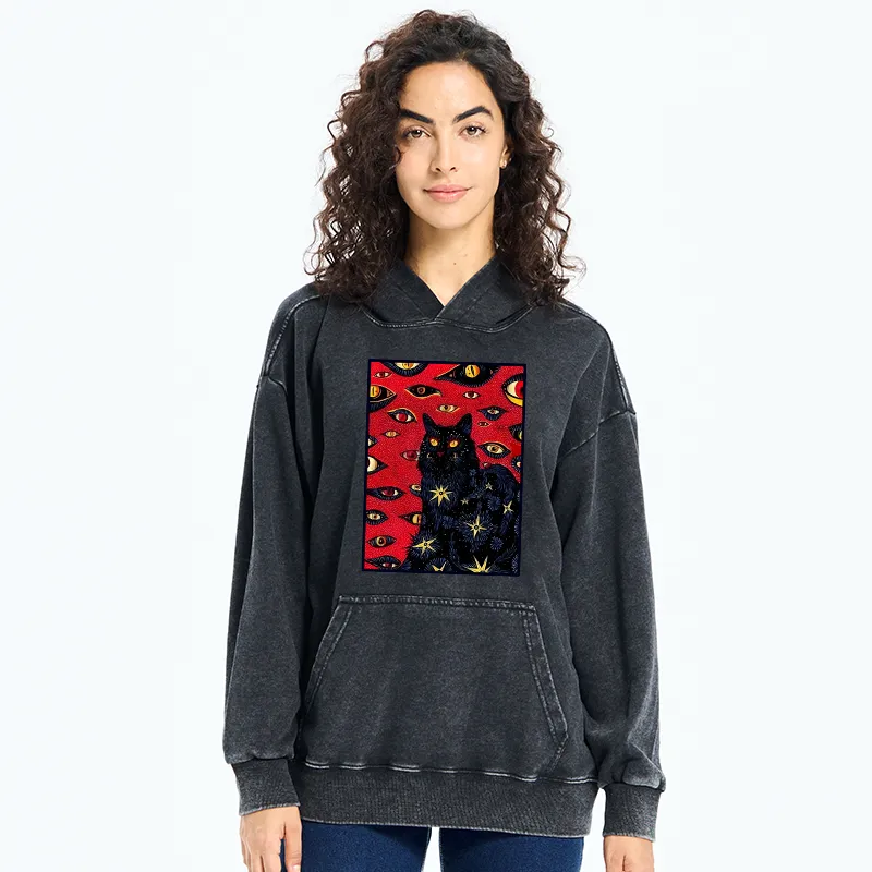 Tokyo-Tiger Mysterious Cat Washed Hoodie
