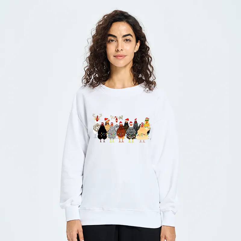 Tokyo-Tiger A Flock Of Christmas Chickens Sweatshirt-tokyo-tiger