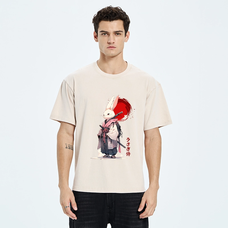 Tokyo‑Tiger Samurai Rabbit Washed T‑Shirt