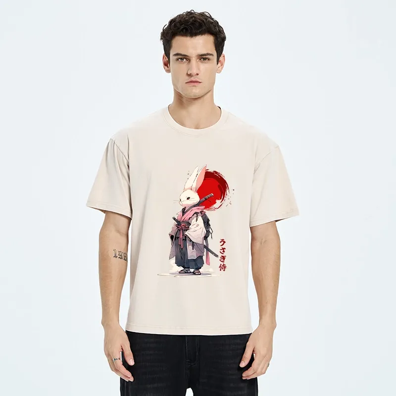 Tokyo‑Tiger Samurai Rabbit Washed T‑Shirt