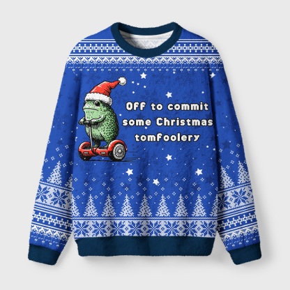 Tokyo-Tiger Christmas Tomfoolery Fuzzy Christmas Ugly Sweatshirt