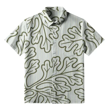 Tokyo-Tiger Leafy Contour Artwork Button-up Shirt