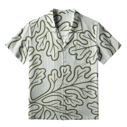 Tokyo-Tiger Leafy Contour Artwork Aloha Hawaiian Shirt