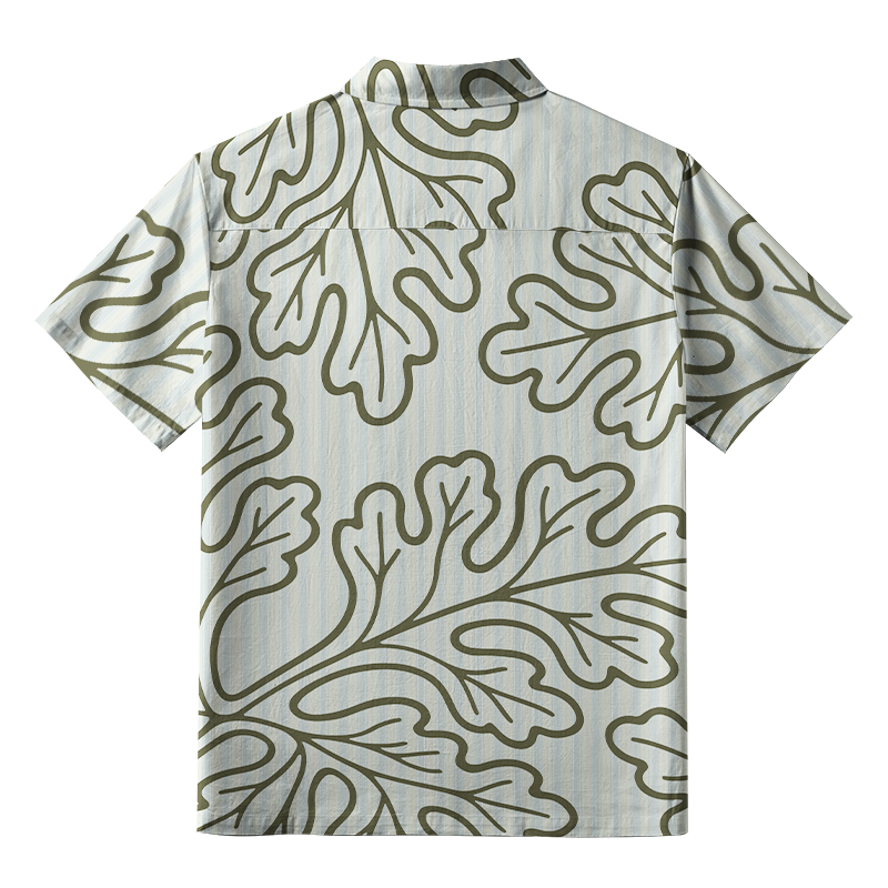 Tokyo-Tiger Leafy Contour Artwork Button-up Shirt