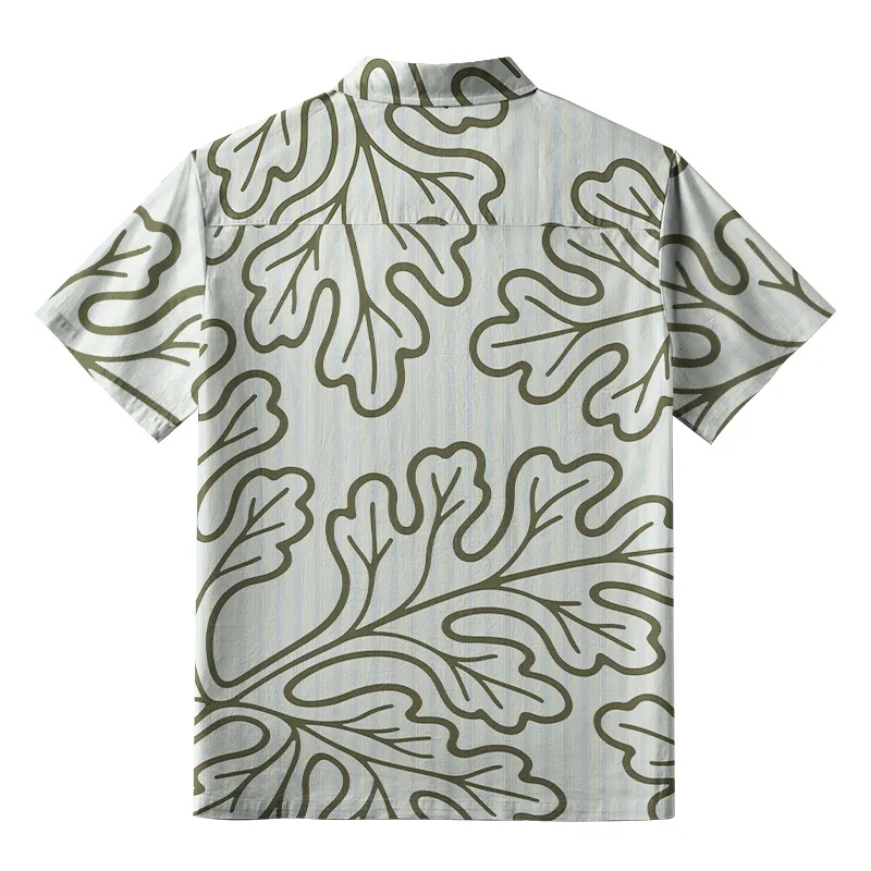 Tokyo-Tiger Leafy Contour Artwork Button-up Shirt