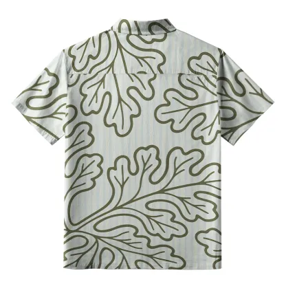 Tokyo-Tiger Leafy Contour Artwork Button-up Shirt