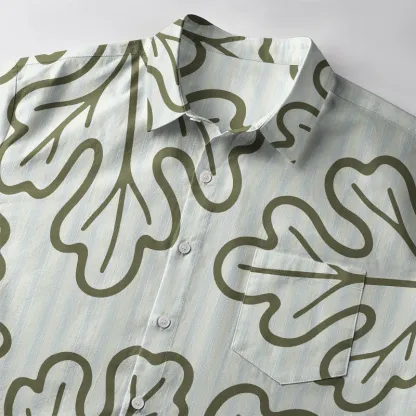 Tokyo-Tiger Leafy Contour Artwork Button-up Shirt