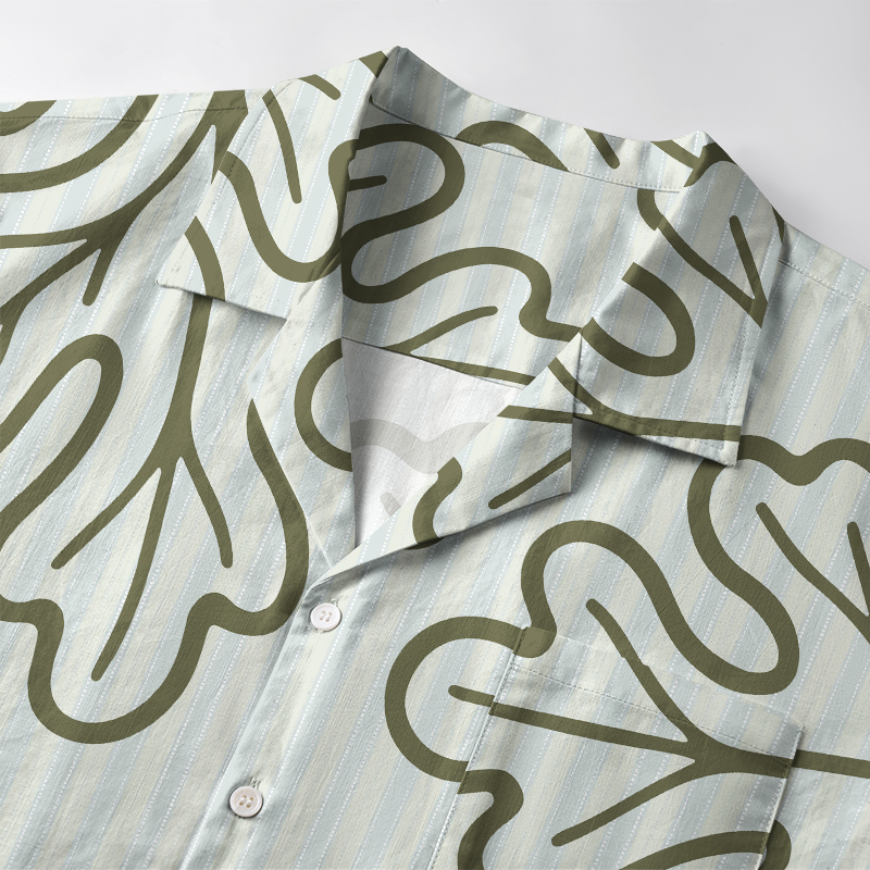 Tokyo-Tiger Leafy Contour Artwork Aloha Hawaiian Shirt