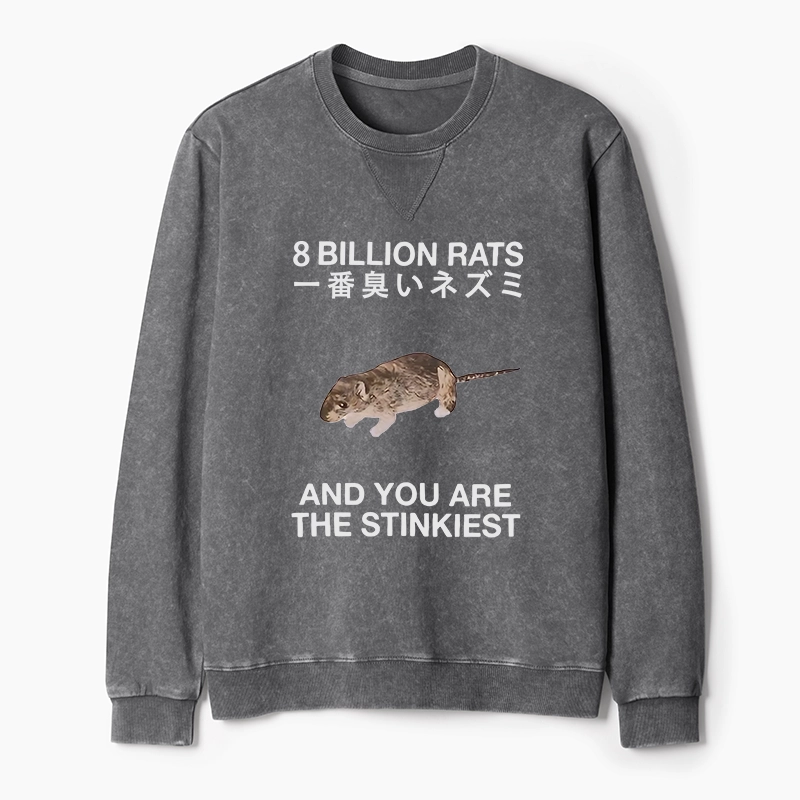 Tokyo-Tiger World's Stinkiest Rat Washed Terry Sweatshirt