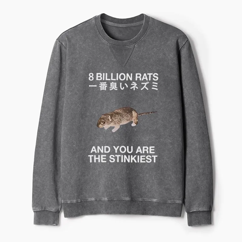 Tokyo-Tiger World's Stinkiest Rat Washed Terry Sweatshirt