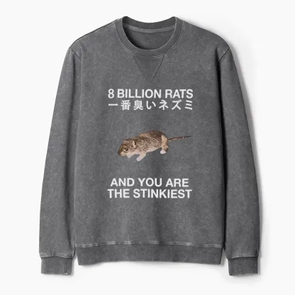 Tokyo-Tiger World's Stinkiest Rat Washed Terry Sweatshirt