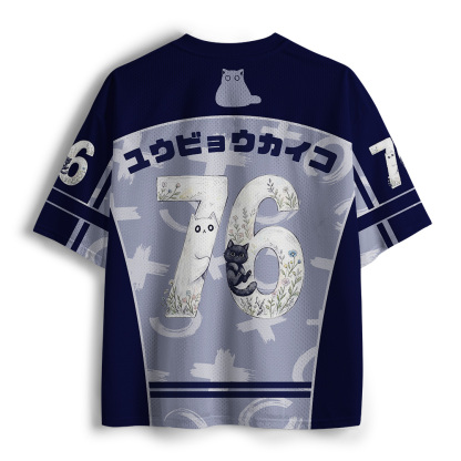 Tokyo-Tiger Floral Ghost Cat Mesh Jersey
