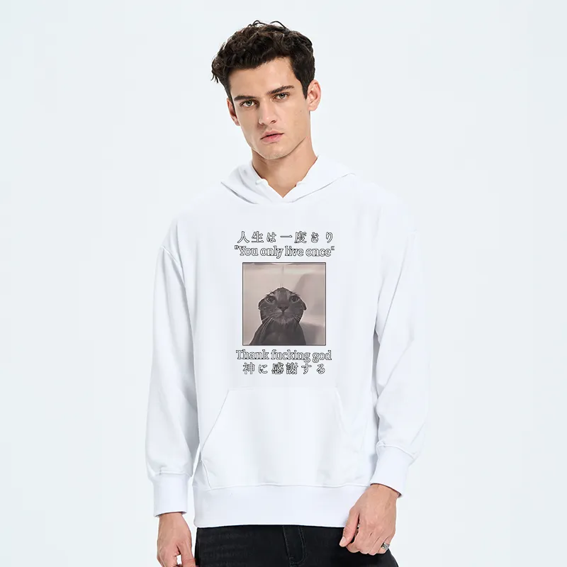 Tokyo-Tiger Funny Melancholy Cat Classic Hoodie