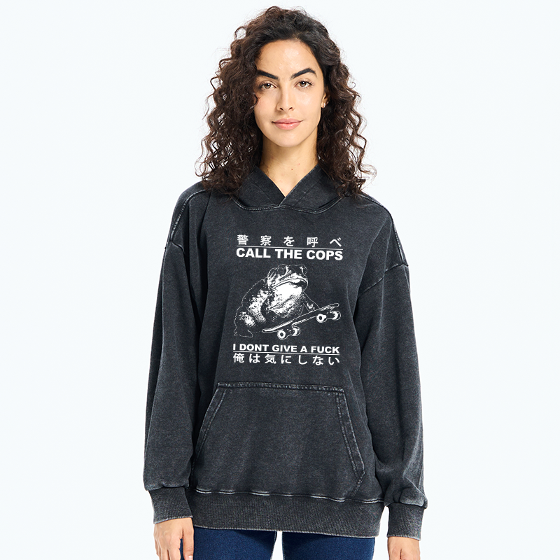 Tokyo-Tiger I Don't Care Washed Hoodie