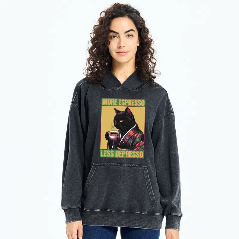 Tokyo-Tiger Up Caffeine Down Depression Washed Hoodie