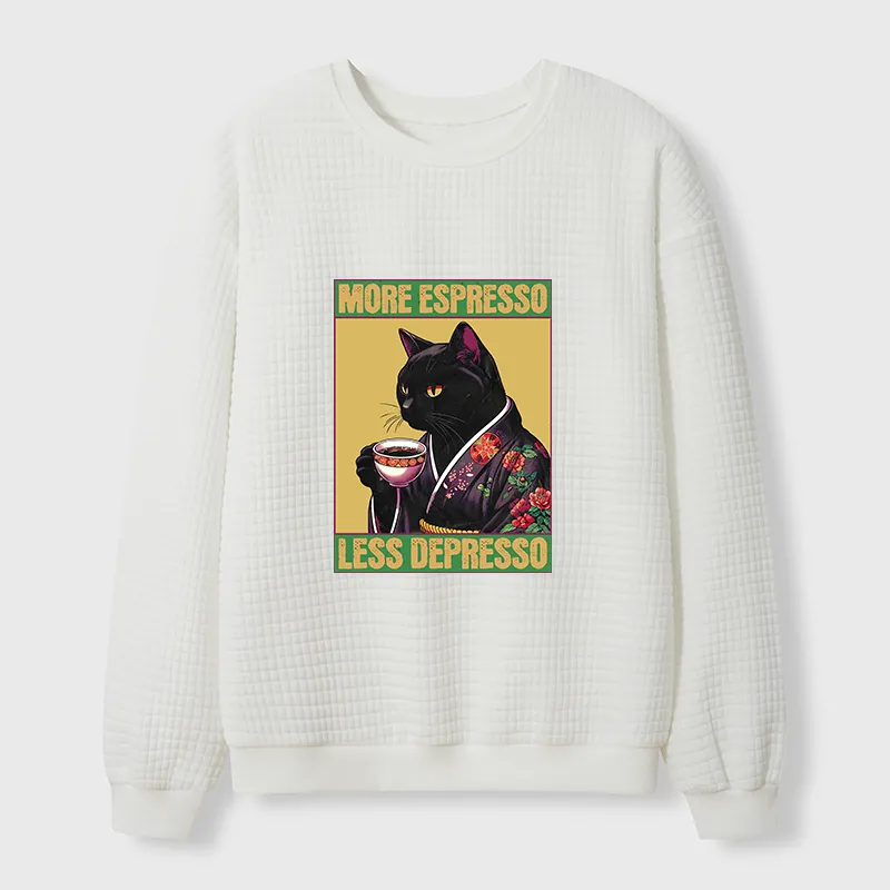 Tokyo-Tiger Up Caffeine Down Depression Waffle Sweatshirt