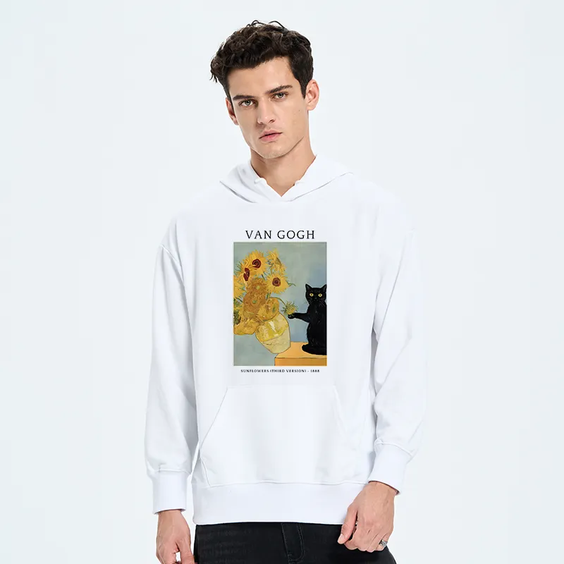 Tokyo-Tiger Black Cat With Sunflowers Classic Hoodie