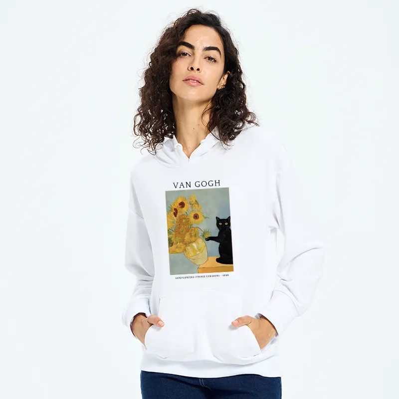 Tokyo-Tiger Black Cat With Sunflowers Classic Hoodie