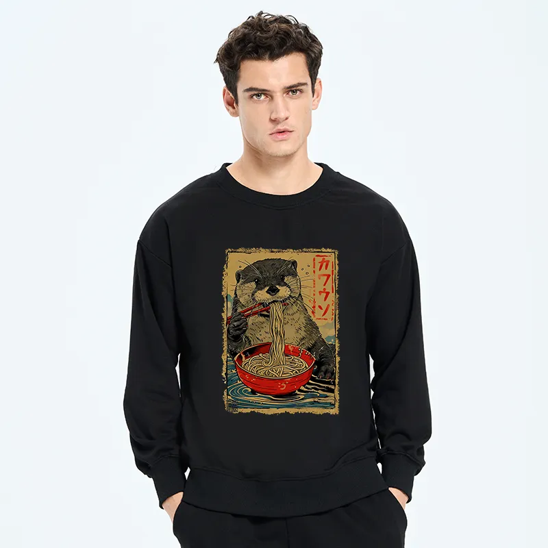 Tokyo-Tiger Otter Eating Ramen Japan Sweatshirt